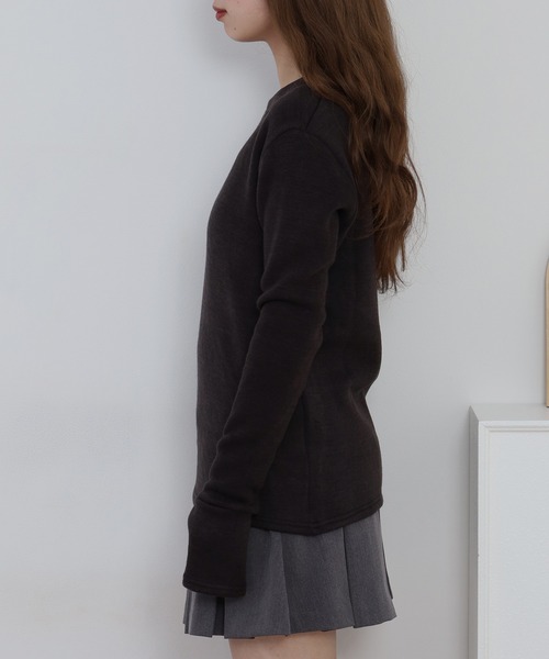 atONE(アットワン)の「裏起毛指ぬきニットソー(ニット/セーター・レディース・ブラック/ピンク・M)」の18枚目の写真
