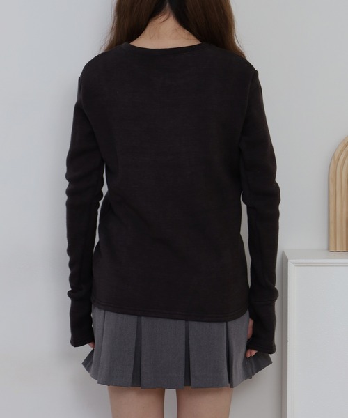 atONE(アットワン)の「裏起毛指ぬきニットソー(ニット/セーター・レディース・ブラック/ピンク・M)」の19枚目の写真