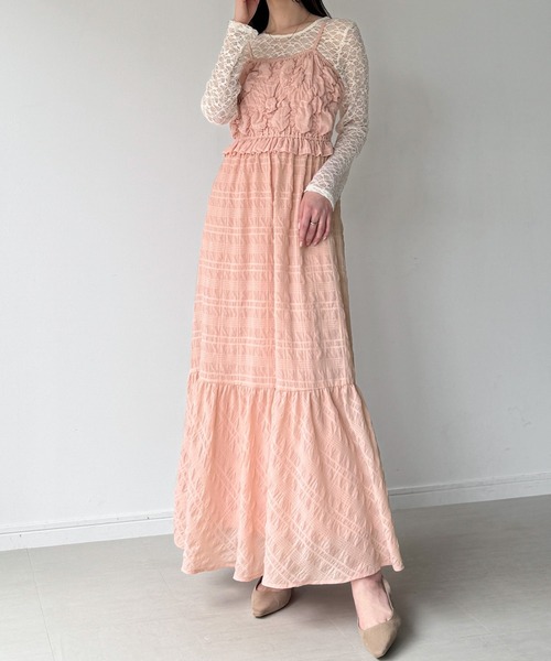 junoah(ジュノア)の「シャーリングベアキャミワンピース(ワンピース・レディース・ピンク/クリーム/ブラック・SMALL/MEDIUM/LARGE)」の10枚目の写真