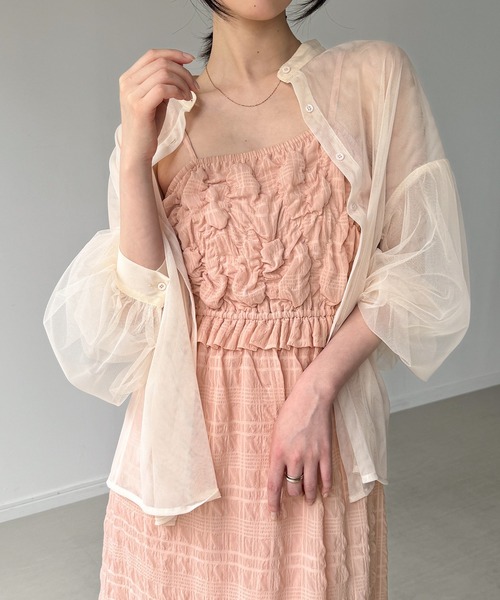 junoah(ジュノア)の「シャーリングベアキャミワンピース(ワンピース・レディース・ピンク/クリーム/ブラック・SMALL/MEDIUM/LARGE)」の11枚目の写真