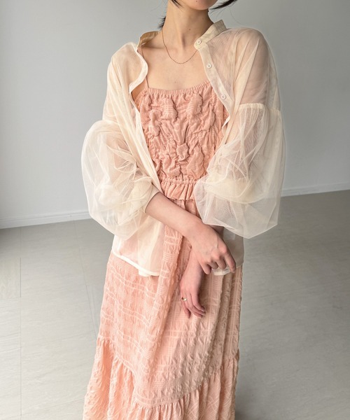 junoah(ジュノア)の「シャーリングベアキャミワンピース(ワンピース・レディース・ピンク/クリーム/ブラック・SMALL/MEDIUM/LARGE)」の12枚目の写真