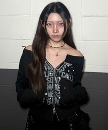 ※WEB限定 / オフショルダー / レディースジップスウェット / sqnz off shoulder zip up