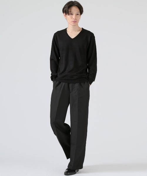 LUXSTYLE(ラグスタイル)の「カシミヤタッチVネックセーター(ニット/セーター・メンズ・ホワイト/ブラック/チャコールグレー・L/XL/M)」の5枚目の写真