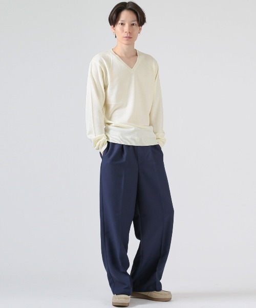 LUXSTYLE(ラグスタイル)の「カシミヤタッチVネックセーター(ニット/セーター・メンズ・ホワイト/ブラック/チャコールグレー・L/XL/M)」の7枚目の写真