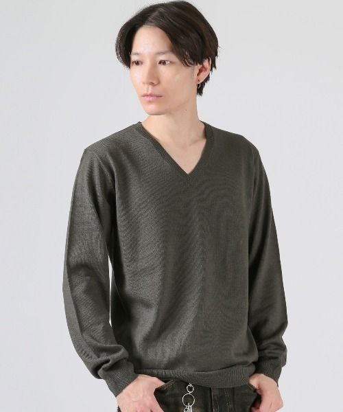 LUXSTYLE(ラグスタイル)の「カシミヤタッチVネックセーター(ニット/セーター・メンズ・ホワイト/ブラック/チャコールグレー・L/XL/M)」の8枚目の写真