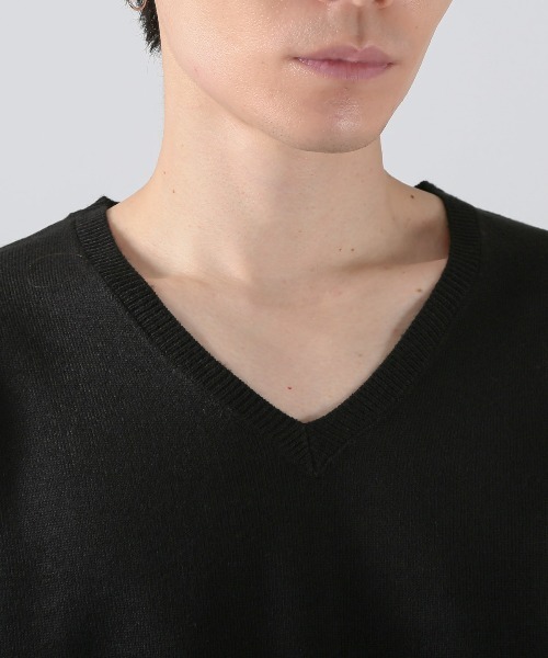 LUXSTYLE(ラグスタイル)の「カシミヤタッチVネックセーター(ニット/セーター・メンズ・ホワイト/ブラック/チャコールグレー・L/XL/M)」の12枚目の写真
