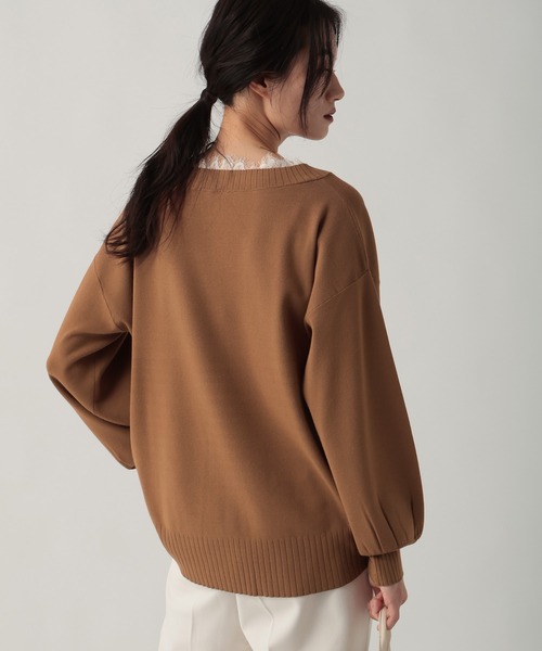 Elura（エルーラ）の「レースコンビVネックニット/641242（ニット/セーター・レディース・ホワイト/ブラック/キャメル・FREE）」の20枚目の写真