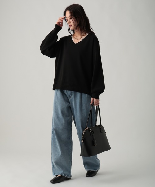 Elura（エルーラ）の「レースコンビVネックニット/641242（ニット/セーター・レディース・ホワイト/ブラック/キャメル・FREE）」の17枚目の写真