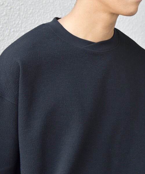 SHIPS any（シップス エニィ）の「SHIPS any:〈洗濯機可能〉フクレ ジャガード ダンボール レイヤード ネック プルオーバー◇（スウェット・メンズ・ブラック/ライトブルー/ナチュラル/グレー・X-LARGE/LARGE/MEDIUM）」の16枚目の写真