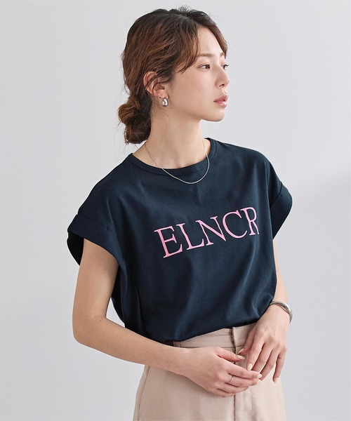 UR'S(ユアーズ)の「汗染み防止ロゴTシャツ(Tシャツ/カットソー・レディース・ホワイト/ネイビー/チャコール/ブラック・L/M/S)」の1枚目の写真