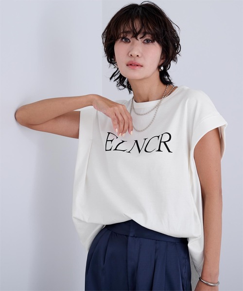 UR'S(ユアーズ)の「汗染み防止ロゴTシャツ(Tシャツ/カットソー・レディース・ホワイト/ネイビー/チャコール/ブラック・L/M/S)」の12枚目の写真