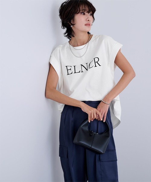 UR'S(ユアーズ)の「汗染み防止ロゴTシャツ(Tシャツ/カットソー・レディース・ホワイト/ネイビー/チャコール/ブラック・L/M/S)」の13枚目の写真