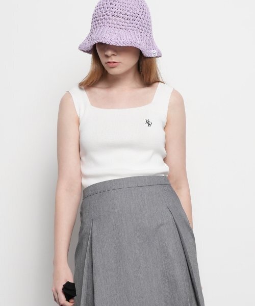 THE-ABON(エイボン)の「ウィメンズ 夏 クールニット スクエア スリーブレス ブラック(Tシャツ/カットソー・レディース・ブラック・FREE)」の4枚目の写真