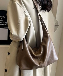 2WAY レザーライクフロントシームワンショルダーバッグ