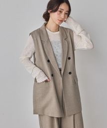 hunch | 【WEB限定/別注】【セットアップ対応】杢調ミディ丈 ジレ　セレモニー/オケージョン/オフィスカジュアル/通勤(ベスト)