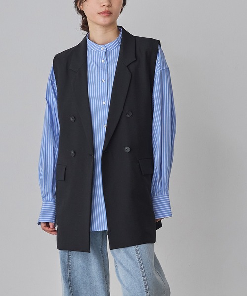 hunch（ハンチ）の「【WEB限定/別注】【セットアップ対応】杢調ミディ丈 ジレ　セレモニー/オケージョン/オフィスカジュアル/通勤（ベスト・レディース・ベージュ/ブラック/チャコール・FREE）」の7枚目の写真