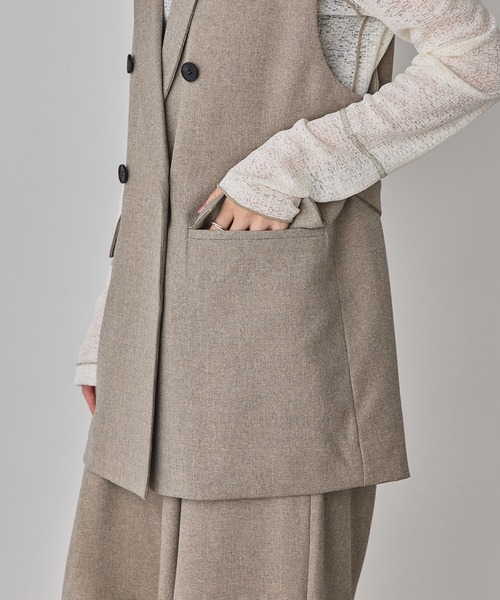 hunch（ハンチ）の「【WEB限定/別注】【セットアップ対応】杢調ミディ丈 ジレ　セレモニー/オケージョン/オフィスカジュアル/通勤（ベスト・レディース・ベージュ/ブラック/チャコール・FREE）」の22枚目の写真