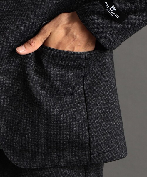 MONSIEUR NICOLE(ムッシュニコル)の「DELEGANT ダブルニット セットアップジャケット(テーラードジャケット・メンズ・ネイビー/ブラック/チャコールグレー・S/M/XL/L)」の5枚目の写真