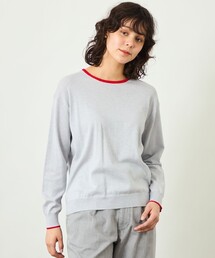 GREY LABEL バイカラークルーネックニット