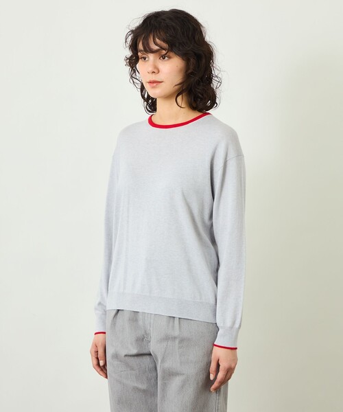 MACKINTOSH PHILOSOPHY(マッキントッシュ フィロソフィー)の「GREY LABEL バイカラークルーネックニット(ニット/セーター・レディース・ベージュ/ダークネイビー/グレー系その他・2/6)」の8枚目の写真