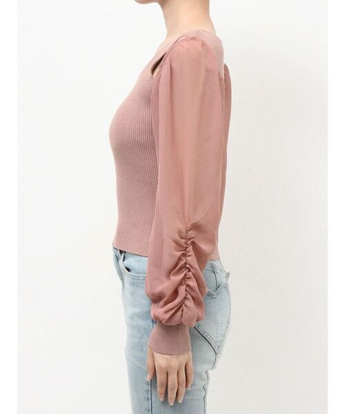 RESEXXY（リゼクシー）の「シアースリーブニットプルオーバー（ニット/セーター・レディース・ブラック/ホワイト/ピンク・FREE）」の16枚目の写真