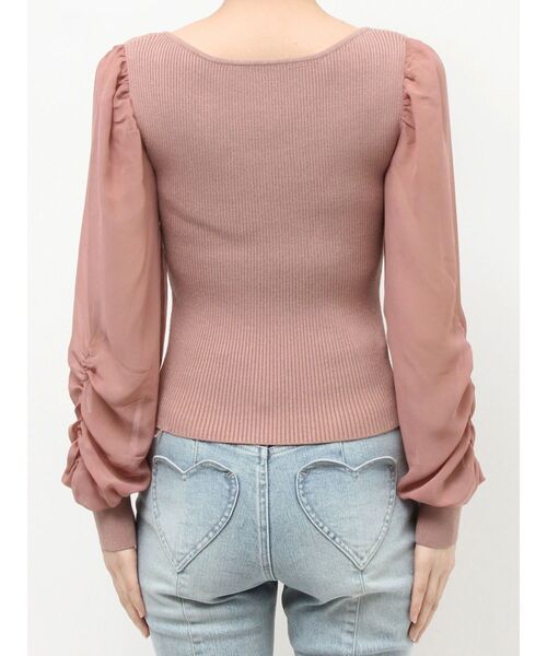 RESEXXY（リゼクシー）の「シアースリーブニットプルオーバー（ニット/セーター・レディース・ブラック/ホワイト/ピンク・FREE）」の17枚目の写真