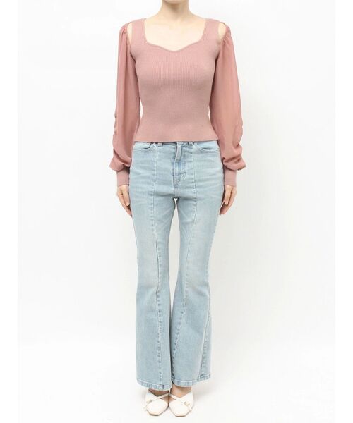 RESEXXY（リゼクシー）の「シアースリーブニットプルオーバー（ニット/セーター・レディース・ブラック/ホワイト/ピンク・FREE）」の22枚目の写真