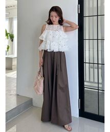 SNIDEL | ウエストデザインボリュームワイドパンツ(その他パンツ)