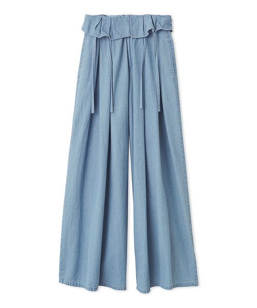 SNIDEL(スナイデル)の「ウエストデザインボリュームワイドパンツ(その他パンツ・レディース・ライトブルー/ブラウン/グレー・1/0)」の1枚目の写真