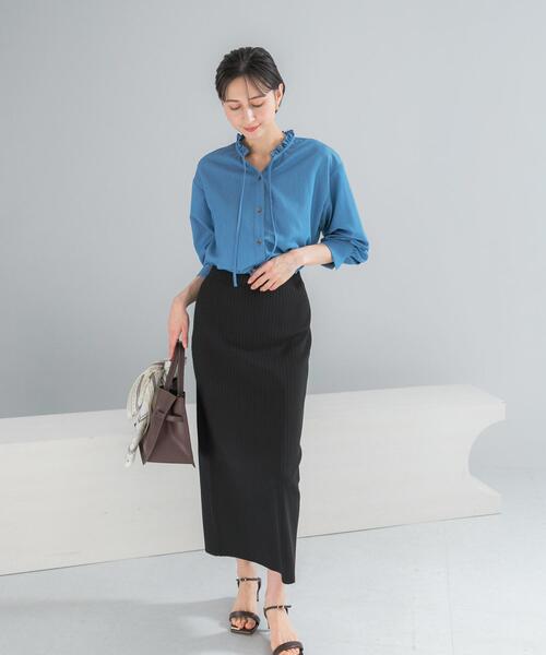 URBAN RESEARCH ROSSO WOMEN（アーバンリサーチ　ロッソ）の「リブタイトストレートスカート（スカート・レディース・ブラック/ベージュ系その他・FREE）」の10枚目の写真