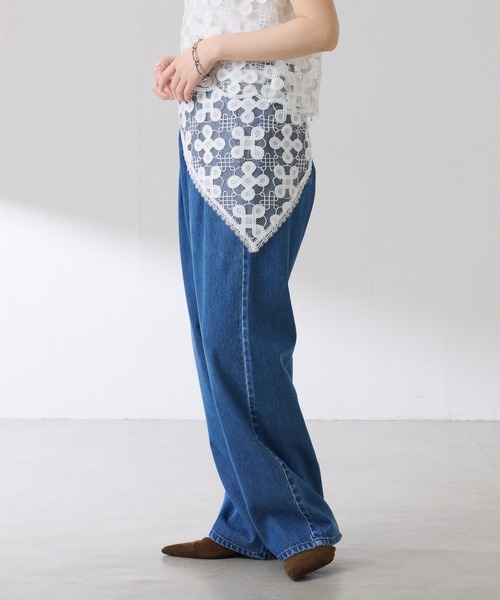 COLLAGE GALLARDAGALANTE（コラージュガリャルダガランテ）の「モチーフレースバブーシュカ（ストール/ショール・レディース・ブラック/ホワイト・FREE）」の6枚目の写真