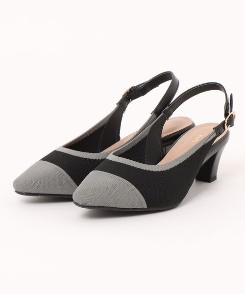 la farfa SHOES(ラ・ファーファ シューズ)の「la farfa shoes バックストラップ ニットサンダル(サンダル・レディース・ブラック/アイボリー/ベージュ・25.0cm/24.5cm/26.0cm/25.5cm/24.0cm)」の1枚目の写真