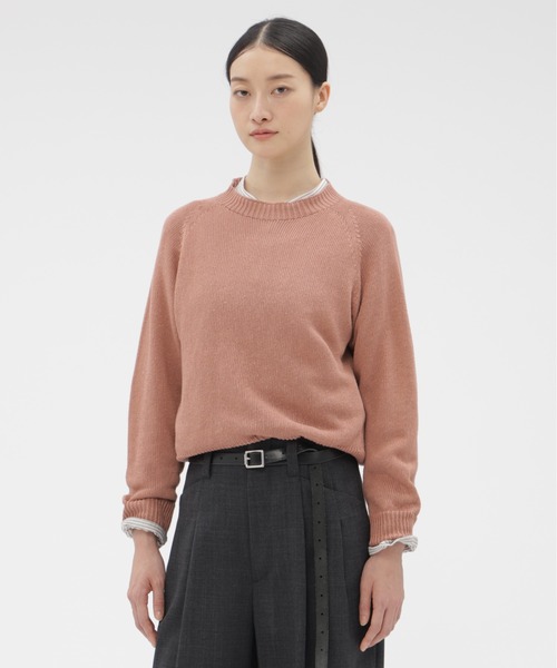 【美品✨】MARGARET HOWELL カシミヤ混ニット セーターくすみピンク LINEN COTTON Ⅱ（ニット/セーター）｜MARGARET HOWELL（マーガレット