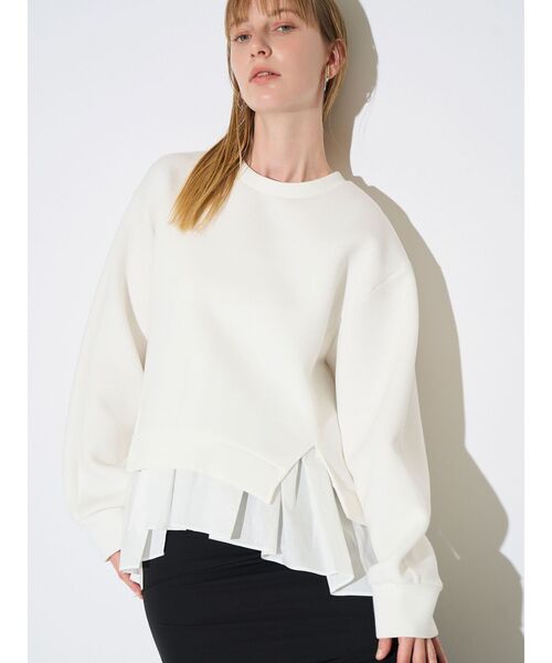 ELENDEEK（エレンディーク）の「ペプラムキャミセットトップス（Tシャツ/カットソー・レディース・グレー/オフホワイト/ブラック・FREE）」の10枚目の写真