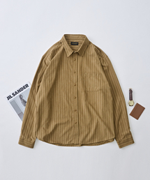 ANALOG MOOD（アナログムード）の「ヌーブクテクスチャーストライプシャツ（キャメル）（シャツ/ブラウス）」