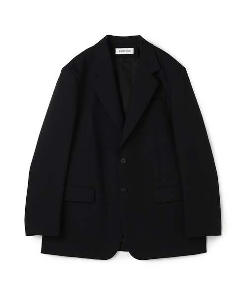 EDITION(エディション)の「ドライツイル 2Bジャケット(テーラードジャケット・レディース・ブラック/チャコールグレー・34/36)」の1枚目の写真