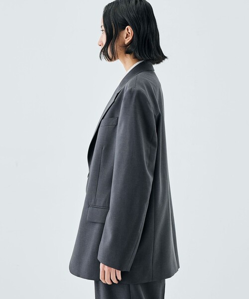 EDITION(エディション)の「ドライツイル 2Bジャケット(テーラードジャケット・レディース・ブラック/チャコールグレー・34/36)」の5枚目の写真