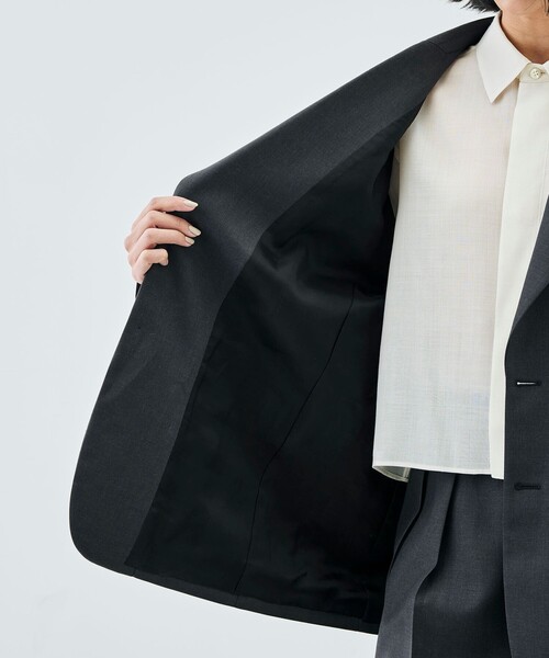 EDITION(エディション)の「ドライツイル 2Bジャケット(テーラードジャケット・レディース・ブラック/チャコールグレー・34/36)」の7枚目の写真