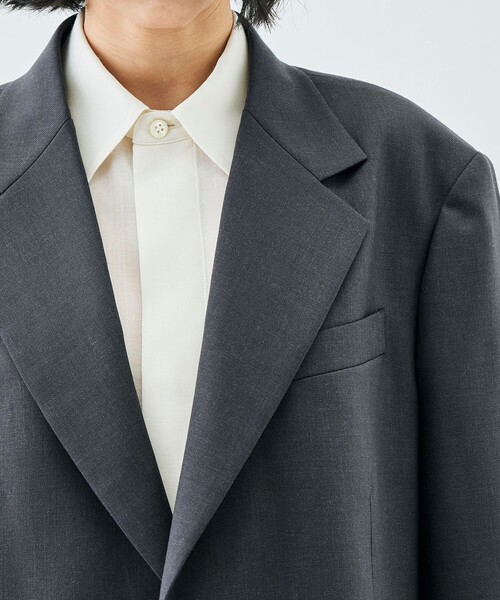 EDITION(エディション)の「ドライツイル 2Bジャケット(テーラードジャケット・レディース・ブラック/チャコールグレー・34/36)」の8枚目の写真