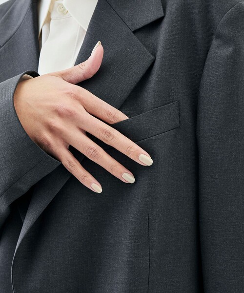 EDITION(エディション)の「ドライツイル 2Bジャケット(テーラードジャケット・レディース・ブラック/チャコールグレー・34/36)」の10枚目の写真