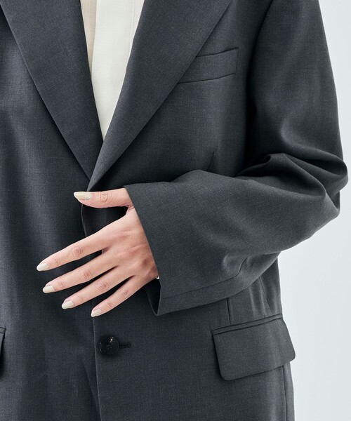 EDITION(エディション)の「ドライツイル 2Bジャケット(テーラードジャケット・レディース・ブラック/チャコールグレー・34/36)」の11枚目の写真