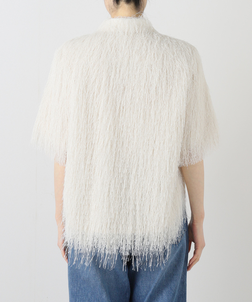 TOGA PULLA（トーガ　プルラ）の「TOGA PULLA FRINGE SHIRT S/S TP261-FJ232：シャツ（シャツ/ブラウス・レディース・ホワイト・38）」の3枚目の写真