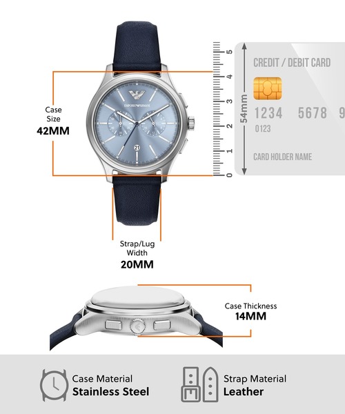 EMPORIO ARMANI(エンポリオアルマーニ)の「エンポリオ・アルマーニ 腕時計 メンズ アナログ レザー AR11747(アナログ腕時計・メンズ・ブルー・FREE)」の5枚目の写真