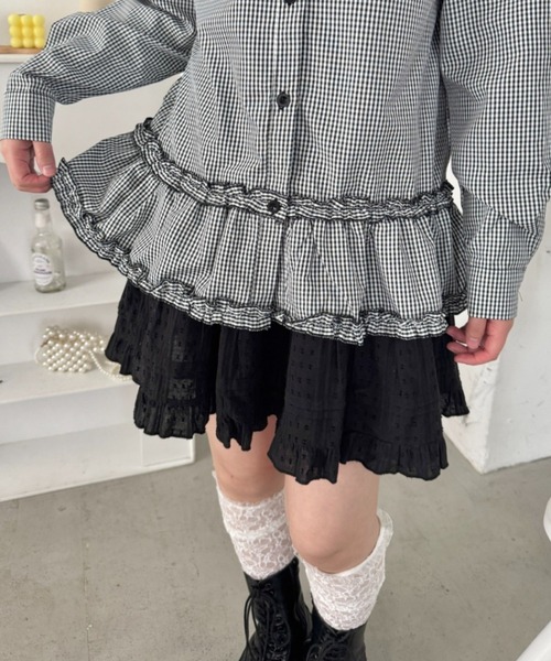 SOLLON.(ソルロン)の「ペプラムフリルシャツブラウス(シャツ/ブラウス・レディース・ホワイト/ブラック系その他・FREE)」の12枚目の写真