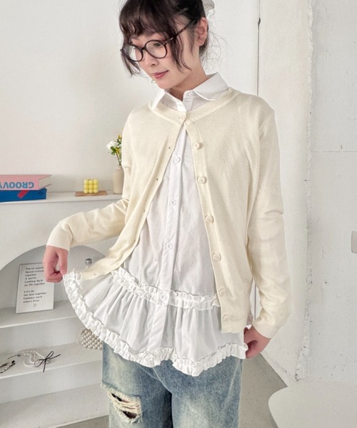 SOLLON.(ソルロン)の「ペプラムフリルシャツブラウス(シャツ/ブラウス・レディース・ホワイト/ブラック系その他・FREE)」の3枚目の写真