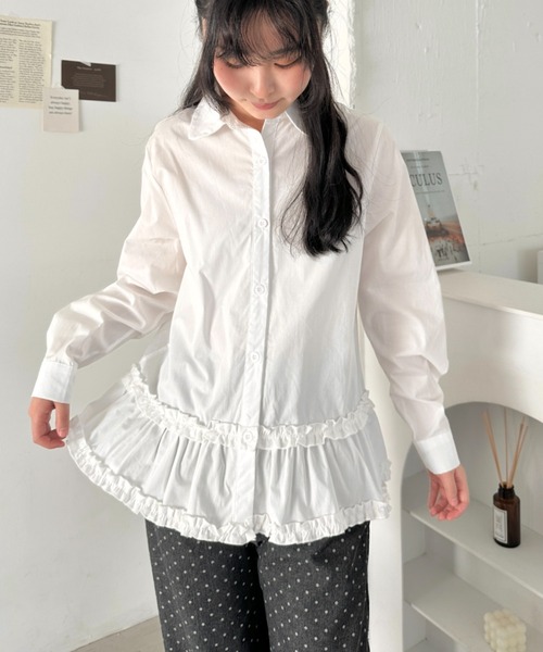 SOLLON.(ソルロン)の「ペプラムフリルシャツブラウス(シャツ/ブラウス・レディース・ホワイト/ブラック系その他・FREE)」の16枚目の写真