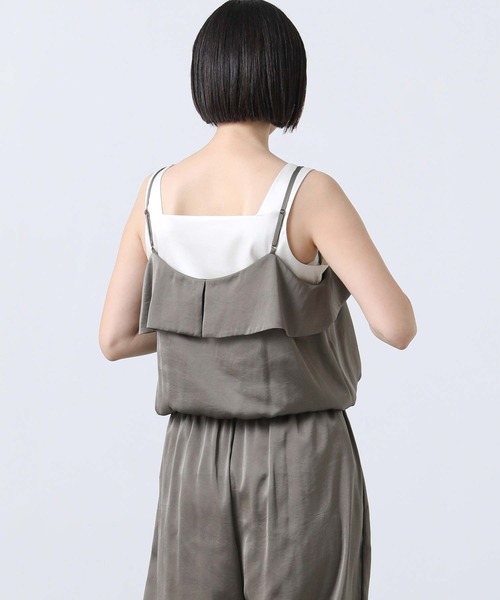 Gready Brilliant(グレディブリリアン)の「LUサテンキャミサロペ(ワンピース・レディース・ネイビー/モカ・38)」の10枚目の写真