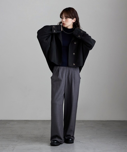 etoll.（エトル）の「ドルマンジャケット（テーラードジャケット・レディース・カーキ/ブラック/キャメル・M）」の6枚目の写真