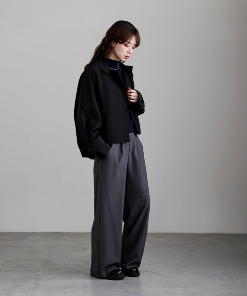 etoll.（エトル）の「ドルマンジャケット（テーラードジャケット・レディース・カーキ/ブラック/キャメル・M）」の7枚目の写真