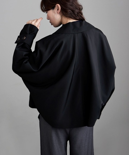 etoll.（エトル）の「ドルマンジャケット（テーラードジャケット・レディース・カーキ/ブラック/キャメル・M）」の8枚目の写真